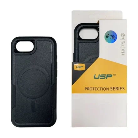 USP Apple iPhone 17e / iPhone 16e (6.1″) Armor Light Case with MagSafe Black – Built-in magnets, Drop Protection, Raised Edges, 5 Years Warranty