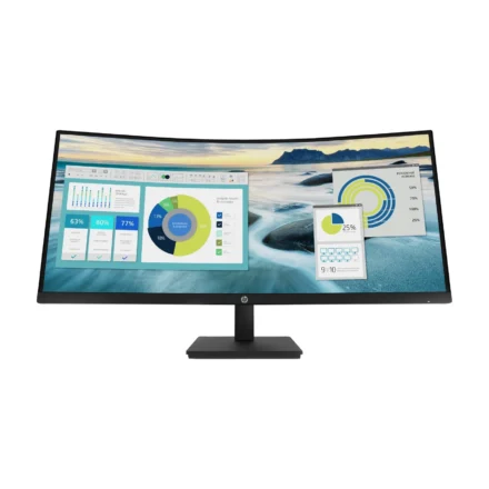 HP P34hc G4 34″ WQHD 4K CURVED 21:9 3440×1440 Height Adjust Tilt USB-C (65W PD) DP HDMI Speakers USB 3yrs wty