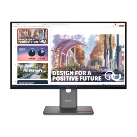 LENOVO ThinkVision P27QD-40 27″ QHD Monitor IPS 2560×1440 16:9 Height Adjustable Tilt Swivel Pivot Daisy Chain 140W PD DP HDMI USB-C Hub LAN VESA
