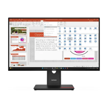 LENOVO ThinkVision T27i-40 27″ FHD IPS Monitor 120Hz 1920×1080 16:9 Height Adjustable Tilt Swivel Pivot USB-C 15W PD 3xUSB-A DP HDMI VGA ~63A4MAR1AU