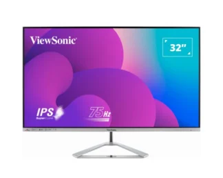 ViewSonic 32” Office Professional Stylish Elegant & Ultra Thin bezel, SuperClear IPS 4ms, FHD,HDMI,DP,VGA,Speakers,Low Energy 26w,V100,Monitor,3YARW