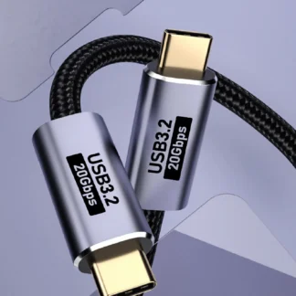 USP BoostUp Cafule Braided USB-C to USB-C (3.2 Gen 2x2) Charge & Video Cable (2M) - Black, 5A/100W PD, 20Gbps, 8K/60Hz, 5 Years Warranty