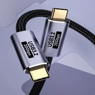 USP BoostUp Cafule Braided USB-C to USB-C (3.2 Gen2) Charge & Video Cable (1.5M) -Black,5A/100W PD,20Gbps,8K/60Hz,USB-C Compatibility,5 Years Warranty