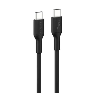 Belkin BoostCharge USB-C to USB-C Cable (2M) - Black (CAB023FQ2MBK), 3A/60W, 480Mbps, 300K+ Bends, Apple, Samsung, USB-IF Certified, 2 Years Warranty
