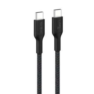 Belkin BoostCharge Pro Braided USB-C to USB-C Cable (1M) - Black (CAB025FQ1MBK), 5A/240W, 480Mbps, 350K+ Bend, USB-IF Certified, 2 Years Warranty