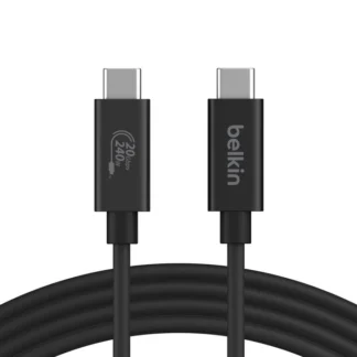 Belkin Connect USB4 USB-C to USB-C Cable (2M) - Black (INZ004BT2MBK), 5A/240W, 20Gbps,4K@60Hz, Thunderbolt 4, USB-IF Certified,2 Years Warranty