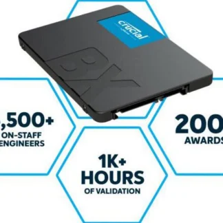 Crucial BX500 500GB 2.5″ SATA3 6Gb/s SSD – 3D NAND 550/500MB/s 7mm 1.5 mil MTBF 3yr wty Acronis True Image Solid State Drive >480GB