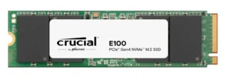 Crucial E100 480GB Gen4 NVMe SSD 4700/2500 MB/s R/W 60TBW 350K/460K IOPS 1.5M hrs MTTF M.2 2280 PCIe4 3yrs