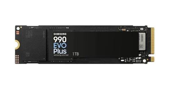 Samsung 990 EVO Plus 1TB PCIe Gen5 NVMe SSD 7150MB/s 6300MB/s R/W 850K/1350K IOPS 600TBW 1.5M hrs V-NAND TLC AES 256-bit Encryption 5yr wty