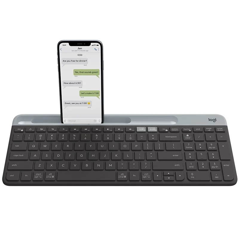 Logitech K580 Slim Multi-Device Wireless Keyboard – 24 months Battery Life, auto-sleep feature, MacOS/iOS/Android/Windows, 1 Year Warranty- Graphite