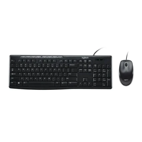 Logitech MK200 USB Media Keyboard and Mouse Combo – 1000dpi USB Full-size Keyboard, Thin profile, play/pause, volume, the Internet, e-mail