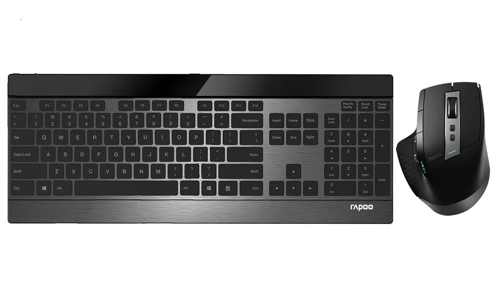 RAPOO 9900M Multi-mode Wireless Ultra-slim Keyboard & Mouse – Bluetooth 4.0, 2.4G Multi-Mode Switch, Ultra-Slim Keys, Adjustable DPI