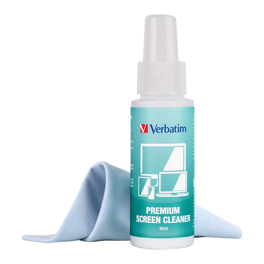 Verbatim Premium Screen Cleaning Kit – 60ml. Laptop, Phone, Tablet, Monitors, Screens, Glass. Antibacterial
