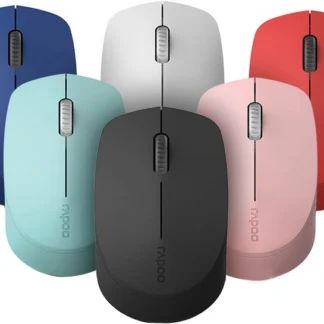 RAPOO M100 2.4GHz & Bluetooth 3 / 4 Quiet Click Wireless Mouse Blue –  1300dpi Connects up to 3 Devices, 9 months Battery Life