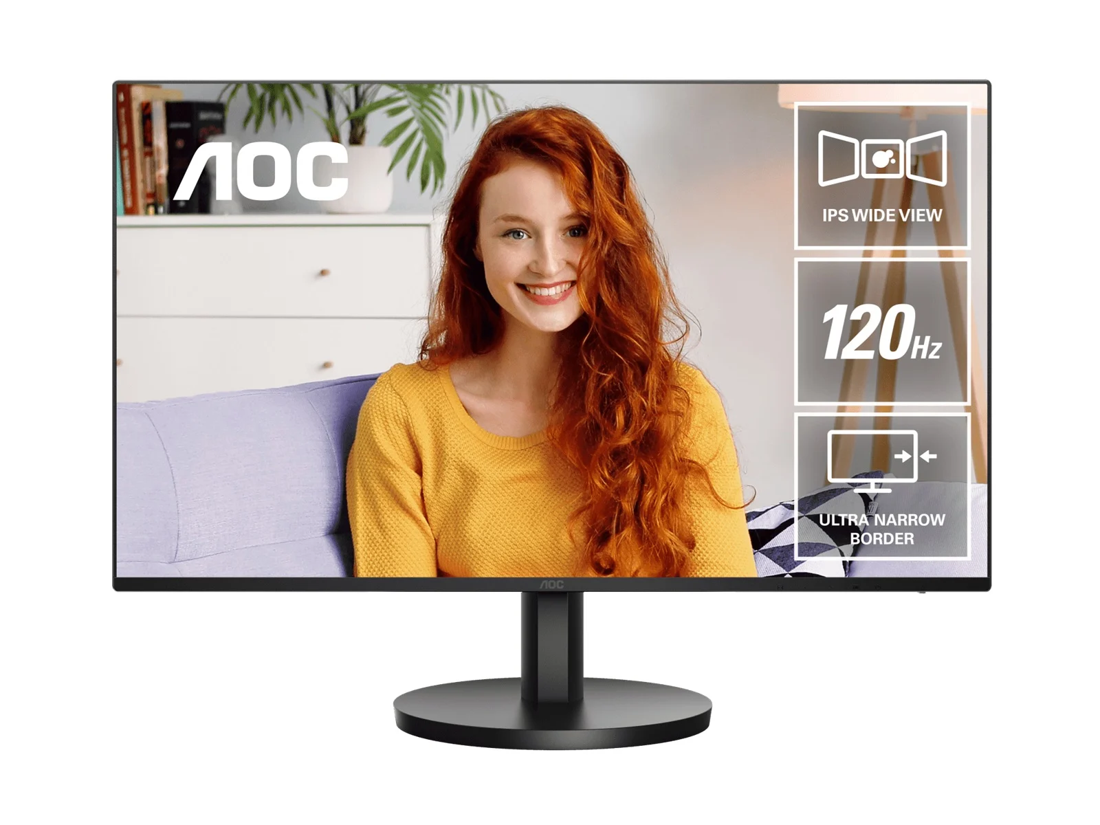 AOC 23.8″ IPS 1ms 120hz, Ultra Slim, Speakers, Flicker Free, FHD 1920×1080@100Hz – HDMI, 1920×1080@60Hz – VGA. VESA 100 x 100, Earphone.Office Monitor