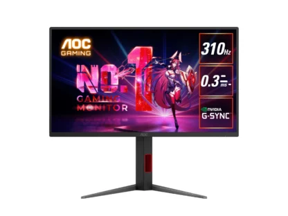 AOC 24.5″ 310Hz IPS Gaming Monitor 25G4S: Fast IPS, 1920×1080 @ 310Hz, 0.3ms response, 400 cd/m² brightness, 115% sRGB, adjustable stand, HDMI & DP