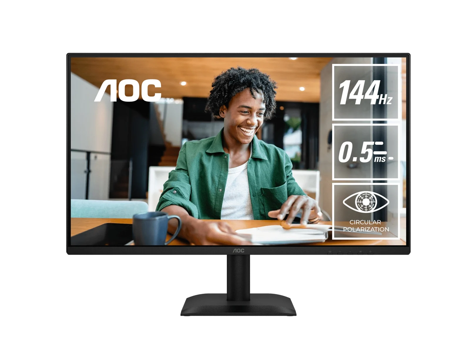 AOC 27E40L,27″ IPS,FHD 1920×1080@144Hz,4ms/0.5ms,300cd/m²,1500:1,HDMI+DP,178°,VESA100 (LS)