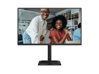AOC 27″ IPS, 1080p 120Hz, 300 nits, 1500:1, 4ms/1ms, 98% NTSC, HDMI/DP/VGA, USB3.2×4, 2×2W speakers, full ergonomic stand, VESA 100×100