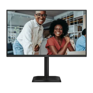 AOC 27″ IPS, 1080p 120Hz, 300 nits, 1500:1, 4ms/1ms, 98% NTSC, HDMI/DP/VGA, USB3.2×4, 2×2W speakers, full ergonomic stand, VESA 100×100