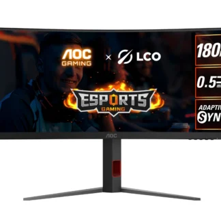 AOC 34″ WQHD Curved Monitor – 3440×1440@180Hz, 0.5ms MPRT, 1500R VA, 120% sRGB, DP 1.4, HDMI 2.0, Delta E