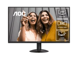 AOC 27″ IPS Q27B30E: 2560×1440 @ 75Hz, 4ms GtG, 300 nits brightness, sRGB 118%, HDMI 1.4 & DP 1.4, tilt stand, 100mm VESA, 20W power use