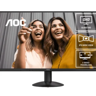 AOC 27″ IPS Q27B30E: 2560×1440 @ 75Hz, 4ms GtG, 300 nits brightness, sRGB 118%, HDMI 1.4 & DP 1.4, tilt stand, 100mm VESA, 20W power use