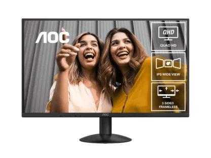 AOC 27″ IPS Q27B30E: 2560×1440 @ 75Hz, 4ms GtG, 300 nits brightness, sRGB 118%, HDMI 1.4 & DP 1.4, tilt stand, 100mm VESA, 20W power use