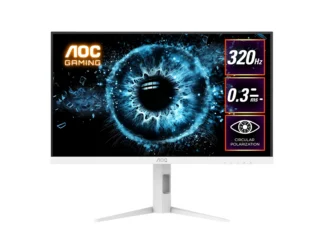 AOC 27″ Fast IPS Q27G4SL/WS: 2560×1440 @ 320Hz, 1ms GtG, 350 nits, HDR 450 nits, sRGB 125%, DP 1.4, HDMI 2.1, ergonomic stand, VESA 100mm