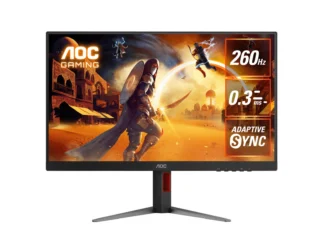 AOC 27″ Gaming Monitor – QHD 260Hz (OC), 0.3ms MPRT, IPS panel, 118% sRGB, 1.07B colors, DP 1.4+DSC, HDMI 2.0, Delta E