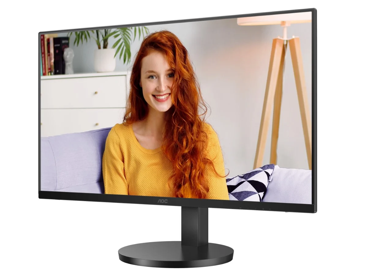 AOC 27″ IPS 4K 3840 x 2160 UHD, HDR10, Speakers, Flicker FREE, HDMI 2.0 x 2, DisplayPort 1.4 x 1 black. VESA 100, Height Adjust, Office Monitor
