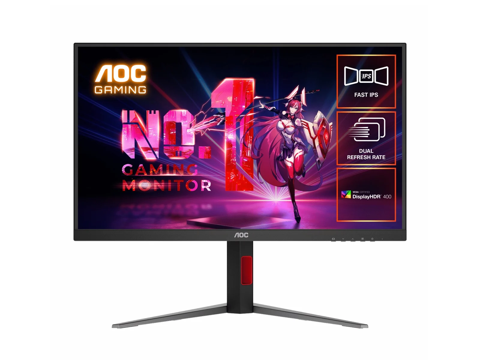 AOC 27″ Fast IPS U27G4: 3840×2160@160Hz, 1920 × 1080 @ 320Hz, 0.5ms MPRT, HDR, sRGB 127%, DCI-P3 99%, HDMI 2.1, DP 1.4, ergonomic stand, VESA 100mm