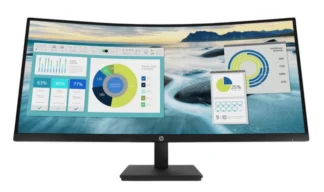 HP P34hc G4 34″ WQHD 4K CURVED 21:9 3440×1440 Height Adjust Tilt USB-C (65W PD) DP HDMI Speakers USB 3yrs wty