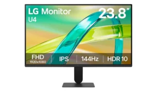 LG 24″ IPS Full HD 144Hz Monitor, 1920×1080, 1ms MBR, HDR10, AMD FreeSync, sRGB 99%, HDMI, VGA, 100×100 VESA