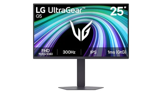 LG UltraGear 25″ IPS Full HD 300Hz Monitor, 1920×1080, IPS, 300Hz, 1ms GtG, HDR10, sRGB 99%, G-SYNC Compatible, FreeSync Premium, DP 1.4, 2xHDMI