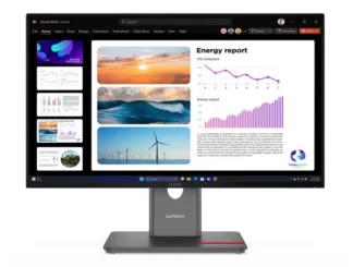 LENOVO ThinkVision P24Q-40 23.8″/24″ QHD USB-C Docking Monitor 2K 2560×1440 16:9 IPS Height Adjustable Tilt Swivel Pivot DP HDMI USB-C Hub VESA