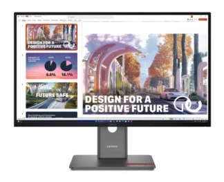 LENOVO ThinkVision P27QD-40 27″ QHD Monitor IPS 2560×1440 16:9 Height Adjustable Tilt Swivel Pivot Daisy Chain 140W PD DP HDMI USB-C Hub LAN VESA
