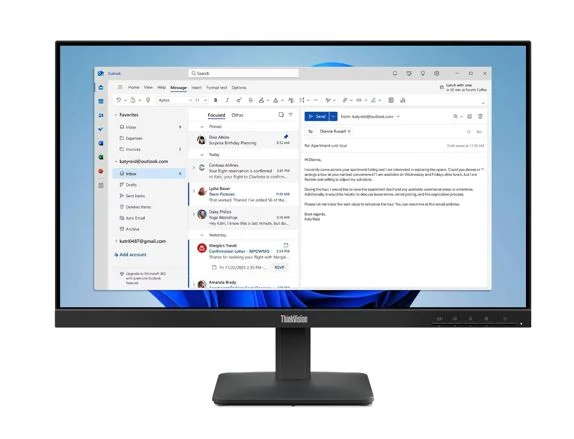 LENOVO ThinkVision S24-4E 23.8″/24″ FHD IPS Monitor 1920×1080 16:9 4ms 100Hz Anti-glare Tilt VGA HDMI Tilt VESA 3yr WTY Black ~63DEKAR3AU