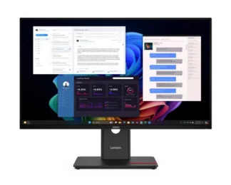 LENOVO ThinkVision T27UD-40 27″ UHD USB-C Dock Monitor 4K 3840×2160 16:9 Height Adjustable Tilt Swivel Pivot 100W PD 3xUSB3.2 Hub RJ45 LAN DP HDMI VES