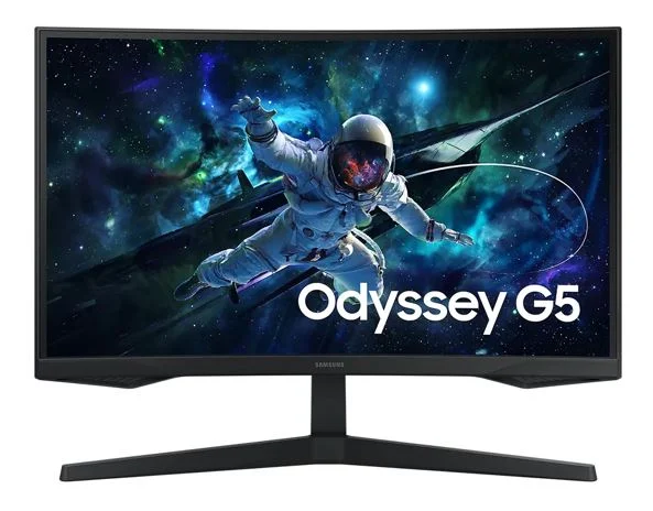 Samsung Odyssey G55C 27″ QHD Curved Gaming Monitor 2560 x 144 165Hz16:9 1000R 1ms VA AMD FreeSync HDR10 DisplayPort HDMI Tilt VESA Headphone 3YR WTY