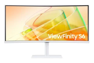 Samsung 34″ ViewFinity S65TC UWQHD Curved Monitor 100Hz 3440×1440 21:9 5ms HDR10 1000R DP HDMI USB-C Hub LAN VA Tilt HAS Swivel VESA White 3YR