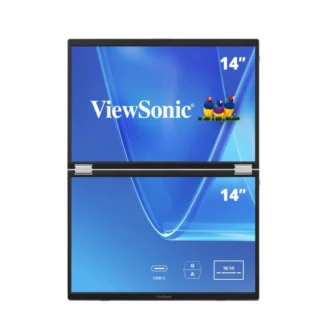 ViewSonic 14″ Dual Screen WUXGA Portable Monitor with USB-C and Protective Sleeve | VG1457