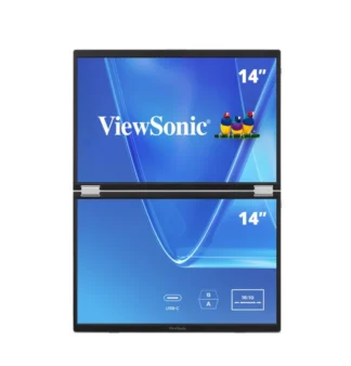ViewSonic 14″ Dual Screen WUXGA Portable Monitor with USB-C and Protective Sleeve | VG1457