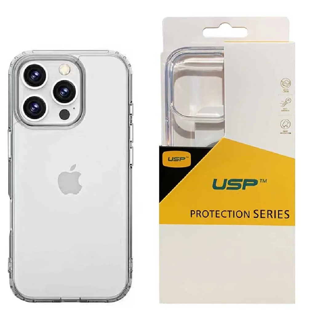 USP Apple iPhone 16 Pro Max (6.9″) Clear Rock Shockproof Case – Ultra-thin, Lightweight, Non-slip, Crystal Clear,Strong & Durable, 5 Years Warranty