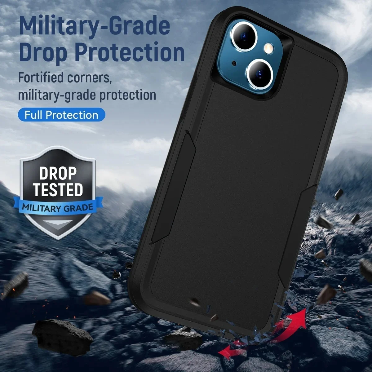 USP Rugged Apple iPhone 17e / iPhone 16e 5G (6.1″) Armor Light Case Black – No-Slip, Sleek, Drop-Protection, Strong & Durable, 5 Years Warranty