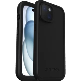 OtterBox Fre MagSafe Apple iPhone 15 (6.1″) Case Black- (77-93438),DROP+ 5X Military Standard,2M WaterProof,Built-In Screen Protector,7 Years Warranty