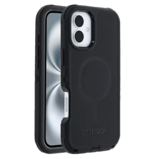 OtterBox Defender MagSafe Apple iPhone 16 (6.1″) Case Black – (77-95961), DROP+ 7X Military Standard,Tri-Layer,Port Covers, 7 Years Warranty