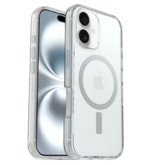 OtterBox Symmetry Clear MagSafe Apple iPhone 16 (6.1″) Case Clear – (77-96369),Antimicrobial,DROP+ 3X Military Standard, Raised Edges,7 Years Warranty