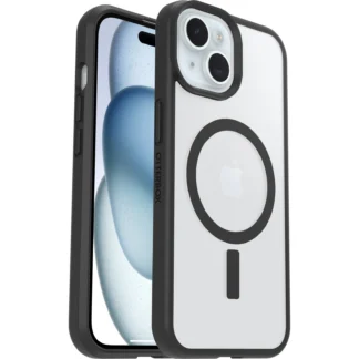 OtterBox React MagSafe Apple iPhone 17e / iPhone 16e / iPhone 15 / iPhone 14 / iPhone 13 (6.1″) Case Black Crystal (Clear/Black) ,7 Years Warranty