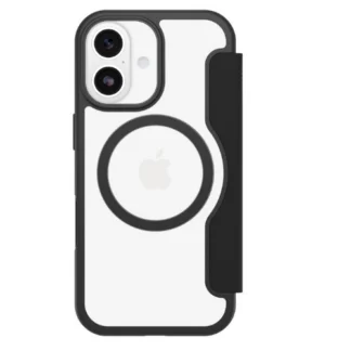 OtterBox React Folio MagSafe Apple iPhone 17 (6.3″) Case Black Crystal (Clear/Black) – (77-98586), DROP+ Military Standard, 7 Years Warranty