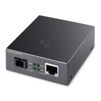 TP-Link TL-FC111PB-20 10/100Mbps WDM Media Converter with 1-Port PoE – IEEE 802.3u, 20KM, 1310 nm TX, 1550 nm RX